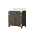 Meuble-lavabo simple en chêne gris 30 po X P 22 po D, avec plateau en quartz blanc-117980140