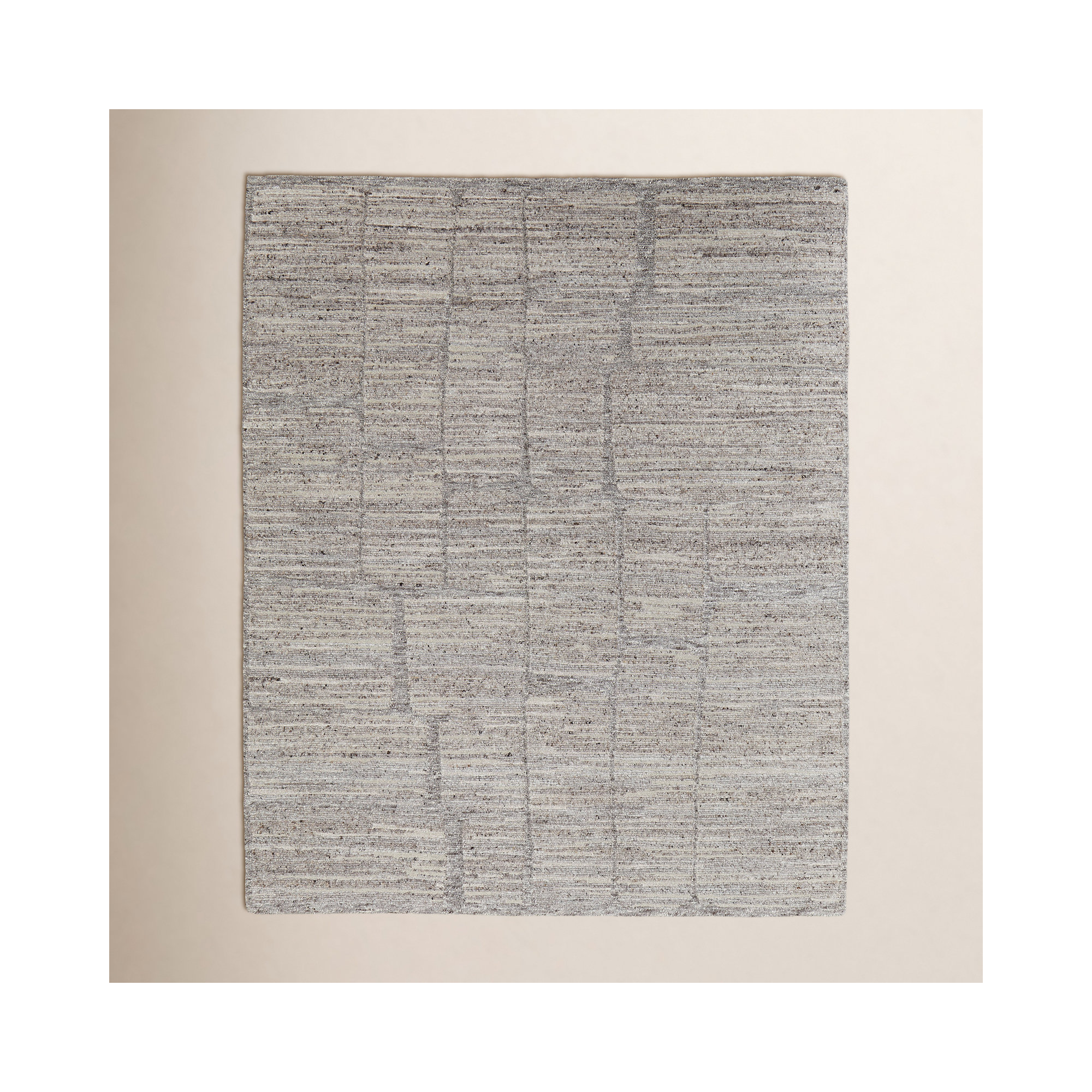 Handmade Wool Gray/Ivory/Taupe Rug, Rectangle 5'6" x 8'6"
