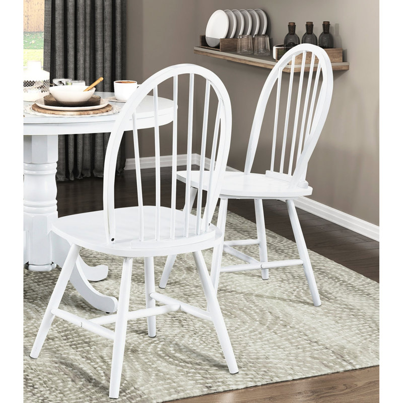 Table ronde blanche avec 4 chaises, table en bois de style, base