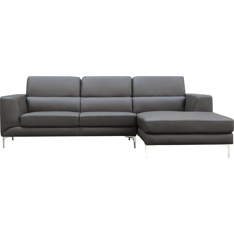 Nelda Faux Leather L-Shaped Sectional, Right Hand Facing