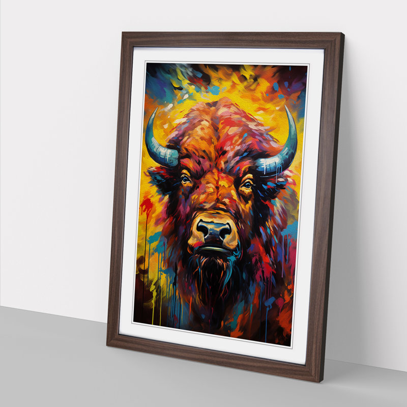 Buffalo Expressionism Art - Framed Print