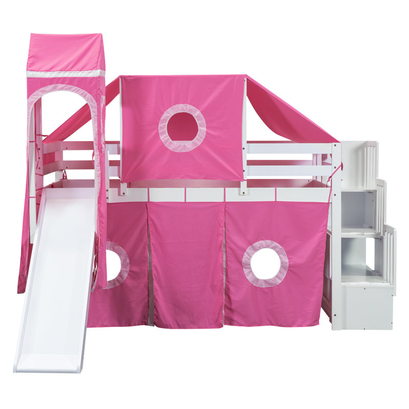Lit mezzanine pour enfants, Simple, Rose