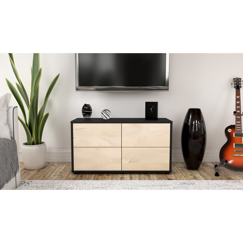 Hassan 92cm W Chest of Drawers, Black/Cream