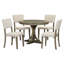 Ensemble de table de salle à manger 5 pièces avec pieds courbés et 4 chaises rembourrées pour la salle à manger-2004234022-2004234021