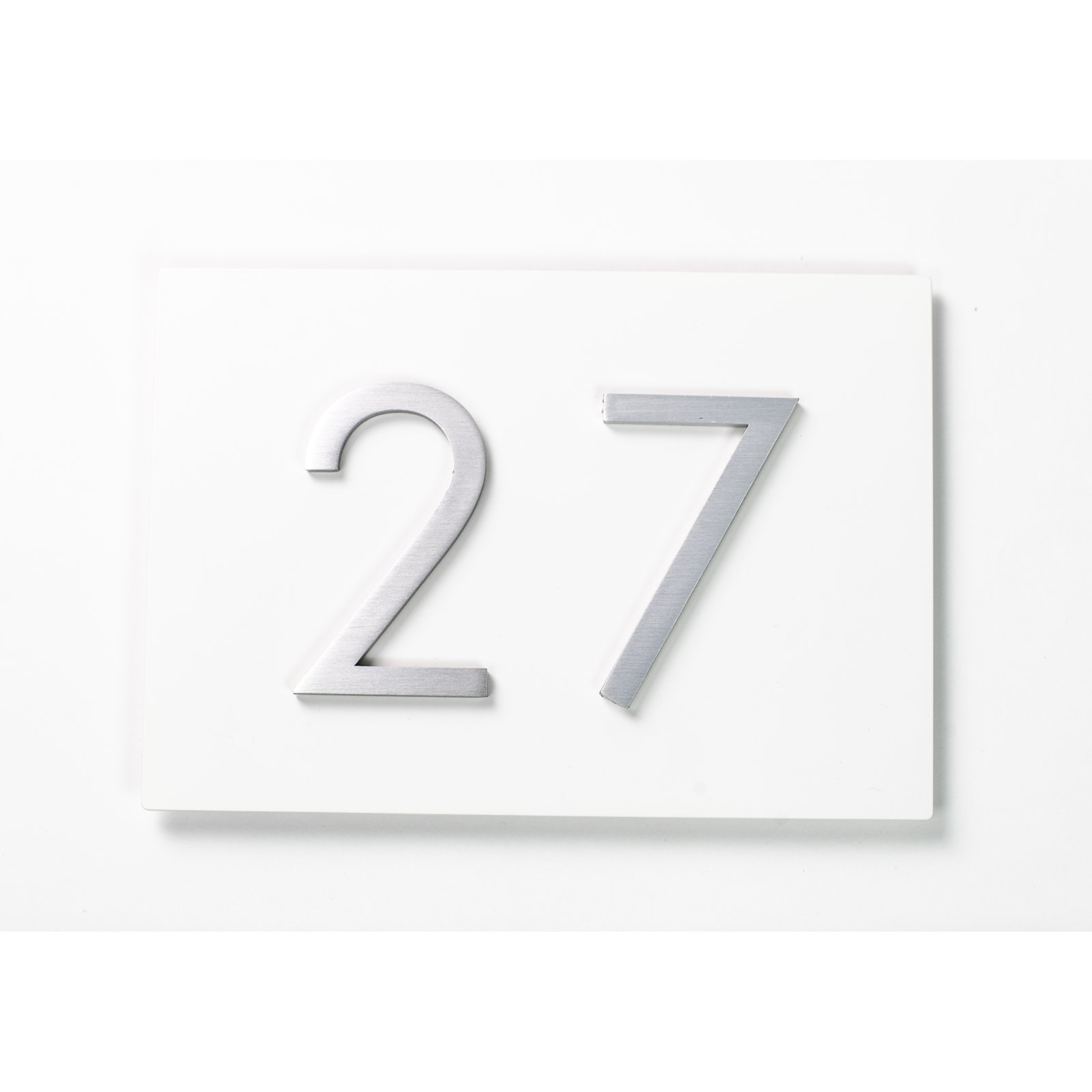 Wall Address Plaque, Silver, White