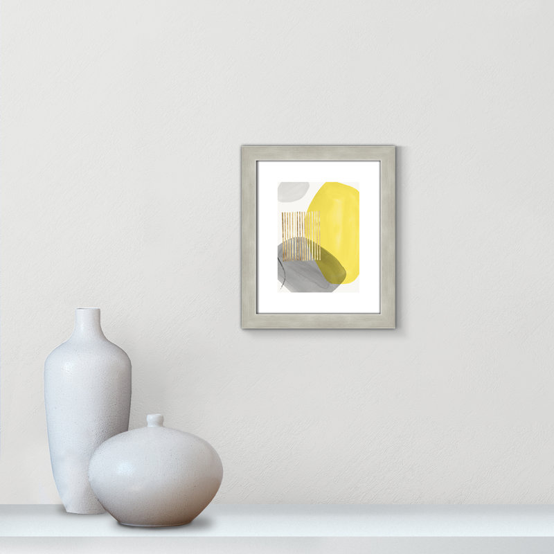 Yellow Pistachio Dreams - reproduction de cadre photo, H 36 po x l 26 po x P 1,25 po, Cadre argent chaud