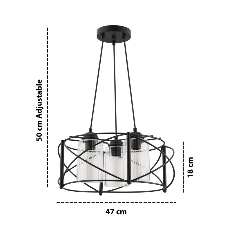 Chandelier, Transparent, Black