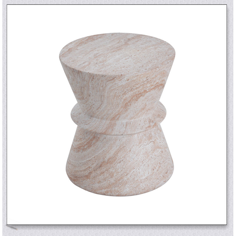Table d'appoint polyvalente en béton léger pour une utilisation intérieure et extérieure, durable et élégante avec un design de sablier