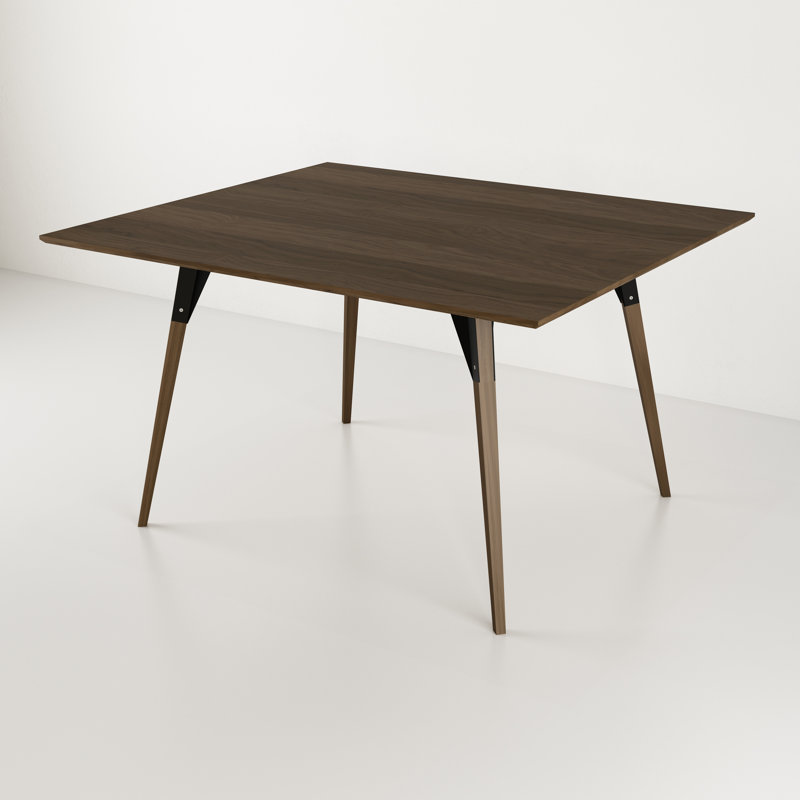 Table de salle à manger Clarke, H 30 po x L 54 po x l 46 po, Noir / Noyer, Noyer
