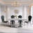 Marble Dining Table For 4 People, 70.08'' Rectangle Faux Marble Dining Table With Mirrored Finish Metal Base For Kitchen, Living Room-122909478-114868177