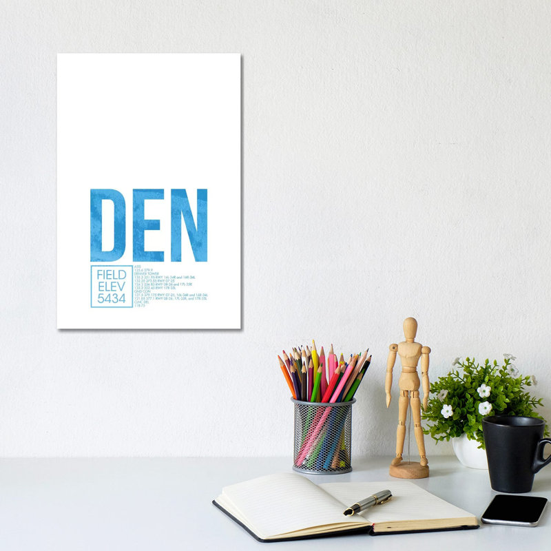 DEN Air Traffic Control, Denver by 08 Left - Wrapped Canvas Gallery-Wrapped Canvas Giclée, 20.32 cm H x 30.48 cm W