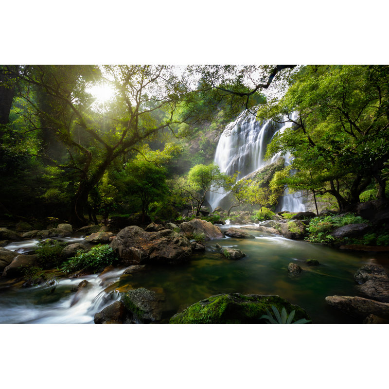 Mountain Stream And Waterfall - Wrapped Canvas Print, 61cm H x 91cm W x 3.8cm D