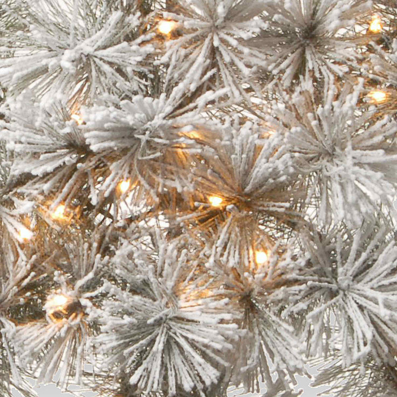 The Holiday Aisle® 32" Snowy Bristle Pine Snowflake with Battery Operated Warm White LED Lights