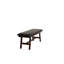 Salle à manger contemporaine de 6 pièces: table rectangulaire, 4 chaises d'appoint, 1 banc, bois d'hévéa noyer foncé, coussins en similicuir, dossier en V, rangement ouvert, placage de bouleau, placage de sièges
