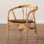 Chaise d'appoint en rotin brun Nickole