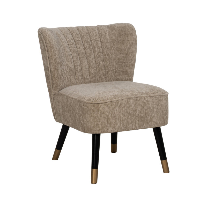 Aleysa Upholstered Side Chair, Beige Polyester