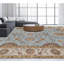 Tapis bleu clair et ivoire noué à la main de haute qualité