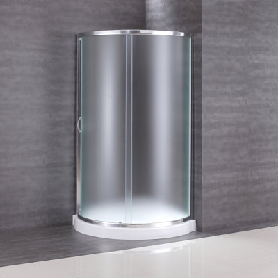 Breeze 40.08'' W 76.97'' H Framed Round Reversible Shower Kit