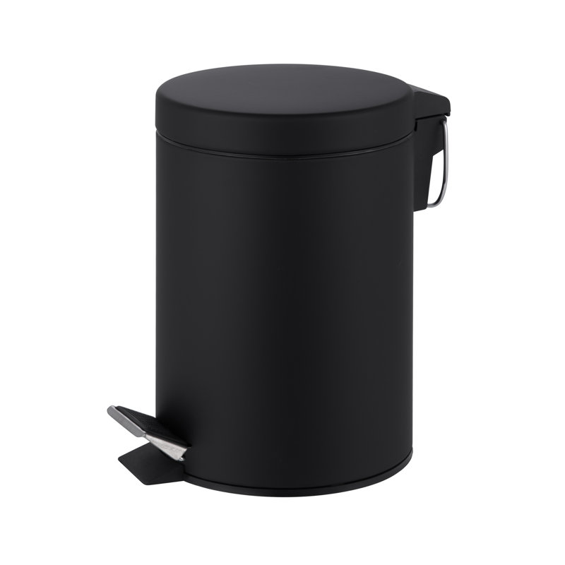 Crenshaw Metal Step On Kitchen Trash Can, Matt Black