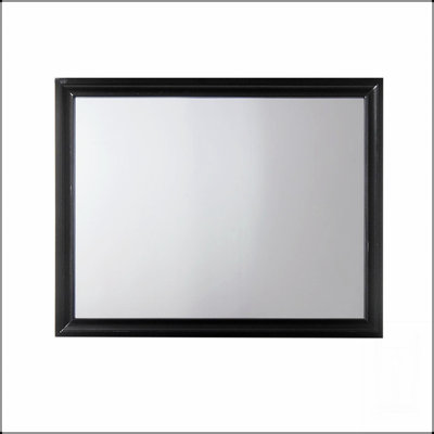 Naima Black Finish Mirror With Smooth Non-Beveled Edge And Clear Reflective Surface, Enhancing Any Room's Aesthetic And Light