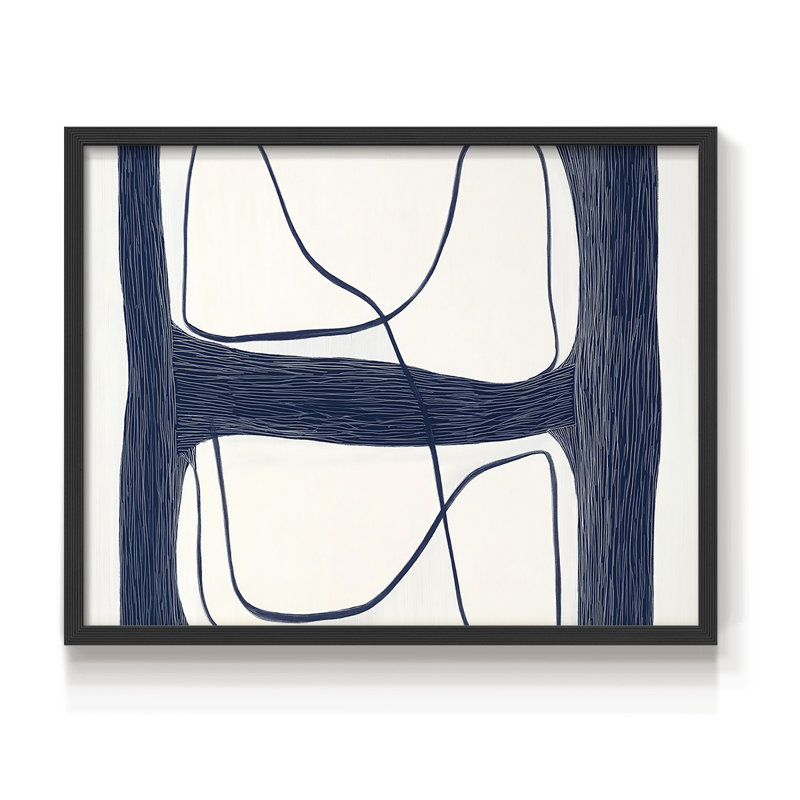 Abstrait, série I, reproduction encadrée, H 11 po x l 14 po, Noir, noir, noir, noir