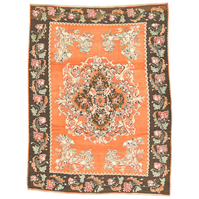 Hand Knotted Wool Area Rug in Multi