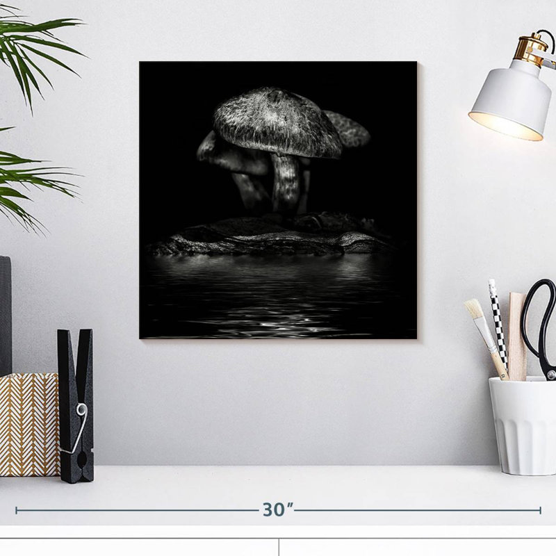 Yarlin Grunge Mushrooms, 16" H x 16" W