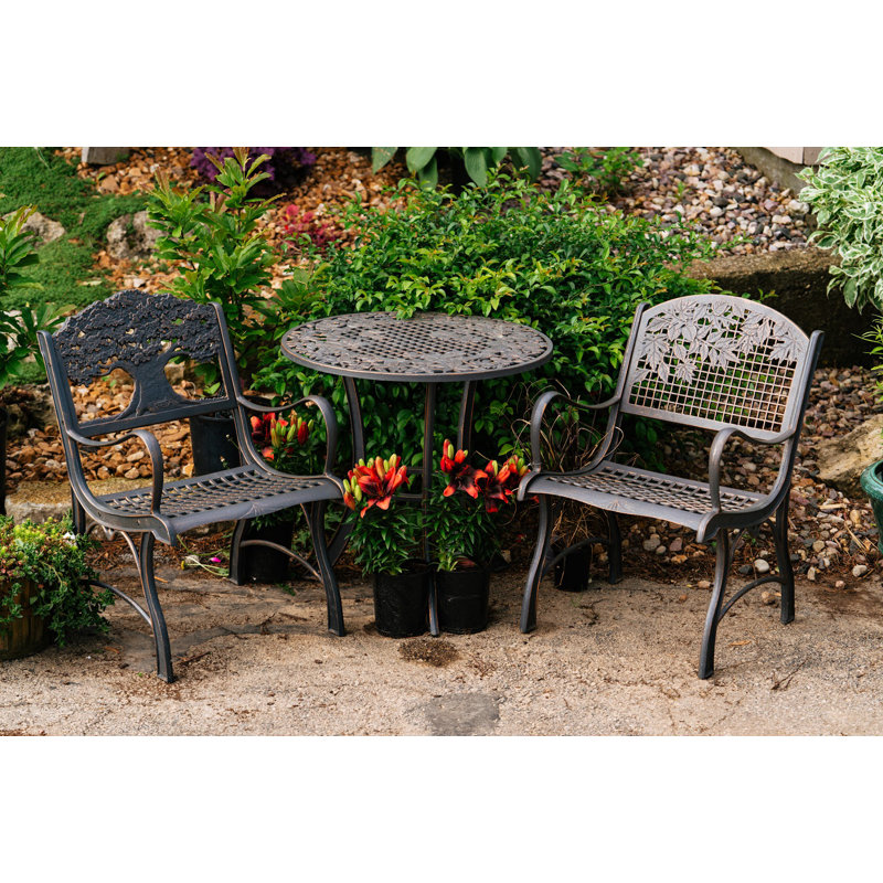 Mielke Cast Iron Wildflower Patio Table