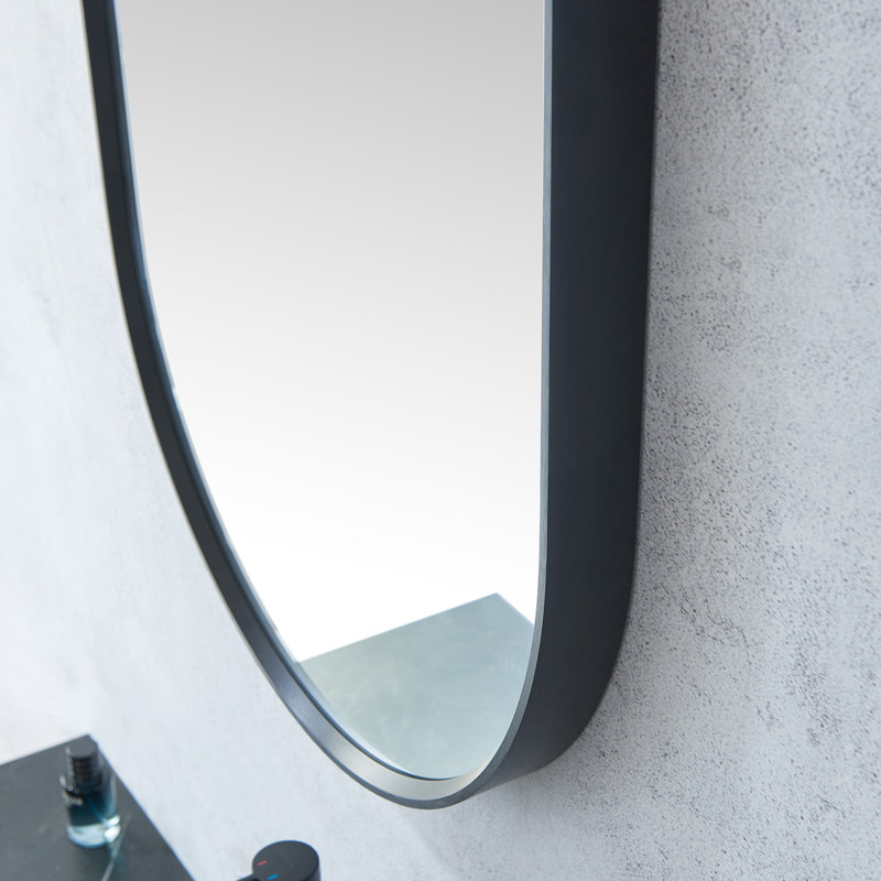 Miroir mural, Noir brossé
