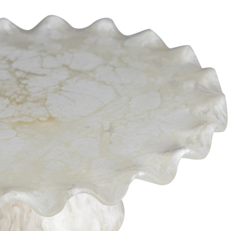 Présentoir à gâteaux en résine grand, H 3,15 po x l 9,25 po x P 9,25 po, Blanc