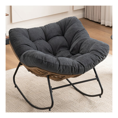 Chaise berçante, chaise d'appoint rembourrée en chenille, chaise berçante moderne pour chambre à coucher, salon, appartement