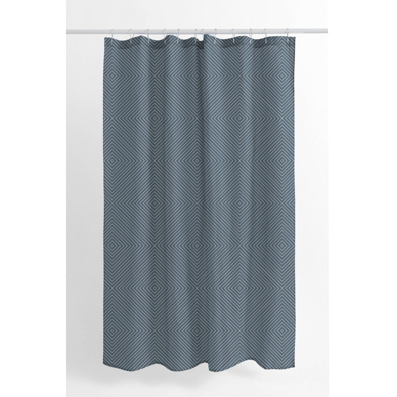 Eye Chev Ultra-Thin Lightweight Shower Curtain, Blue Chevron / Zig Zag