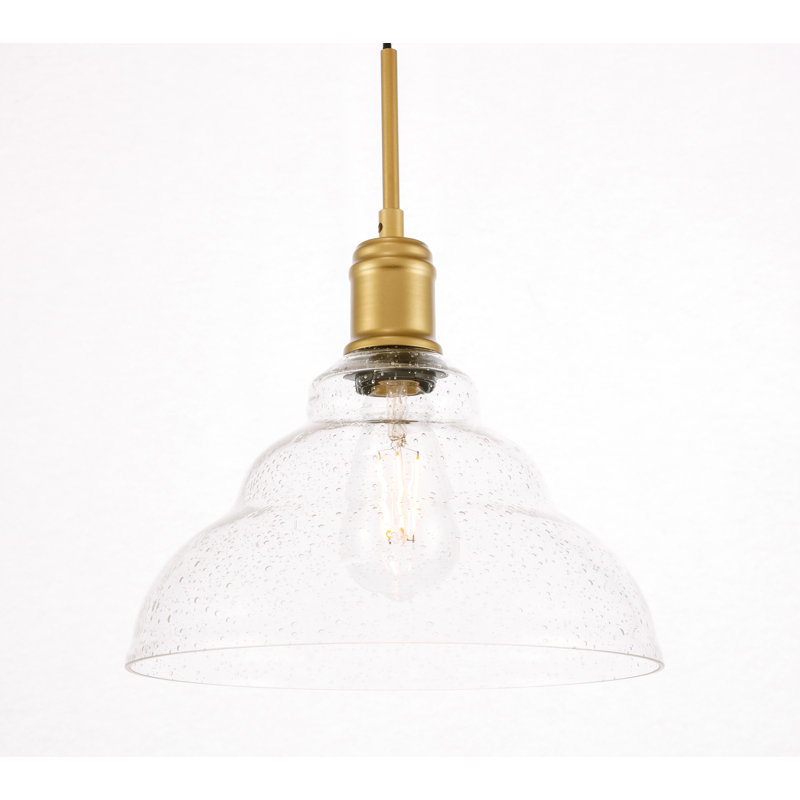 Vernia 1 - Light Single Pendant, Brass, 10" H x 11" W x 11" D