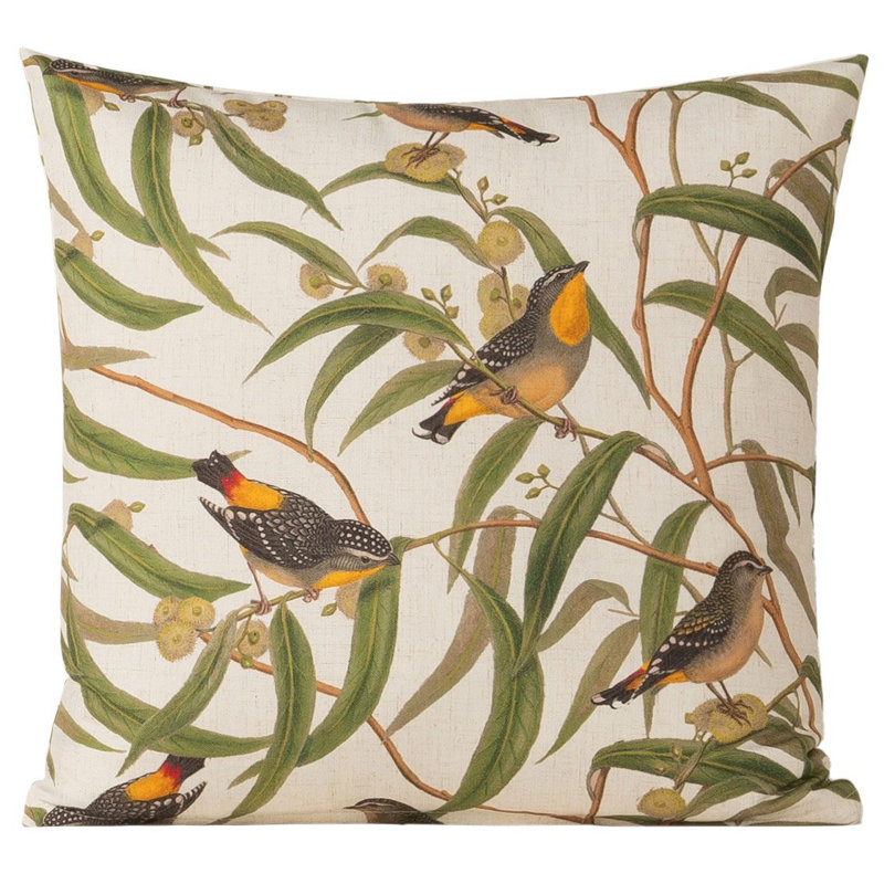 Smithsonian Songbird Botanical Print Throw Pillow, 16" x 16"