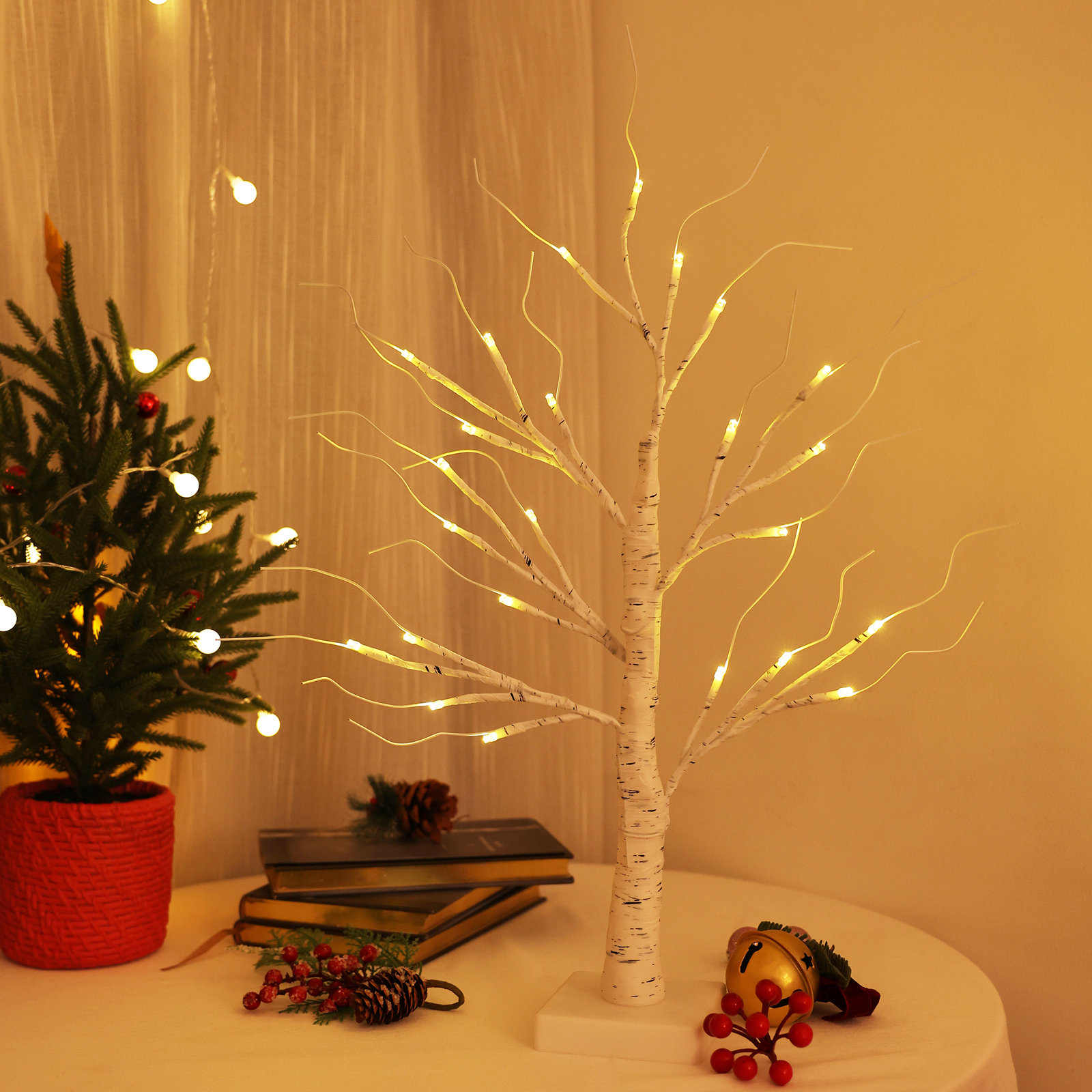Adcock 2' Lighted LED Birch Tree