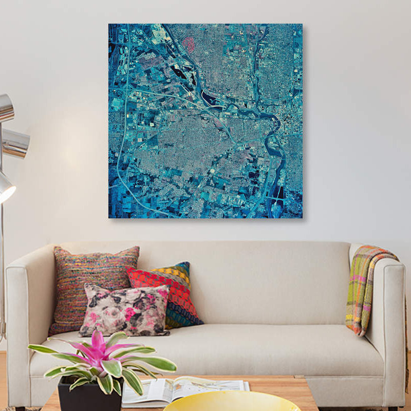 «Columbus, Ohio» par Stocktrek Images, impression sur toile tendue, H 37 po x l 37 po x P 1,5 po, Toile tendue, Pas de tapis