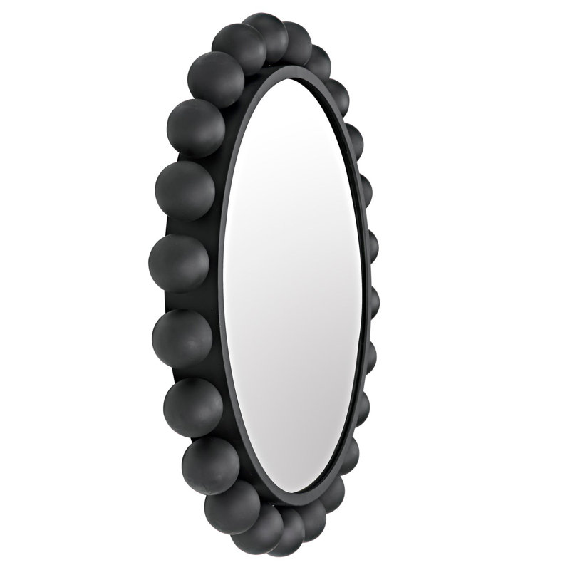 Cooper Flat Metal Wall Mirror, Black