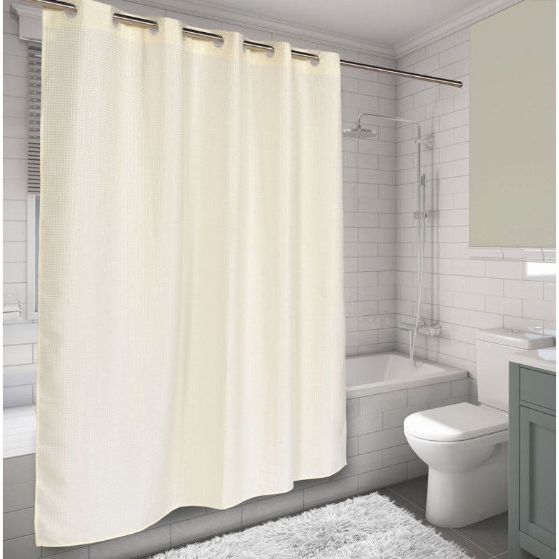 Rideau de douche en vinyle couleur unie Maplewood, Filigrane argent, H 75 po x l 70 po