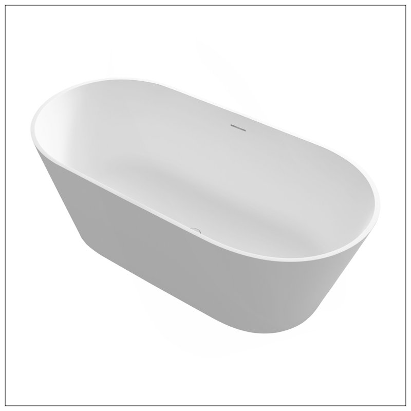 63" Solid Surface Soaking Bathtub