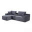 Canapé modulaire modulaire, canapé en nuage de velours côtelé à sièges profonds avec porte-gobelets, ports USB et boîte de rangement, canapé-lit, canapé-lit sans dossier avec repose-pieds mobile pour le salon, aucun assemblage requis, gris-1137110473