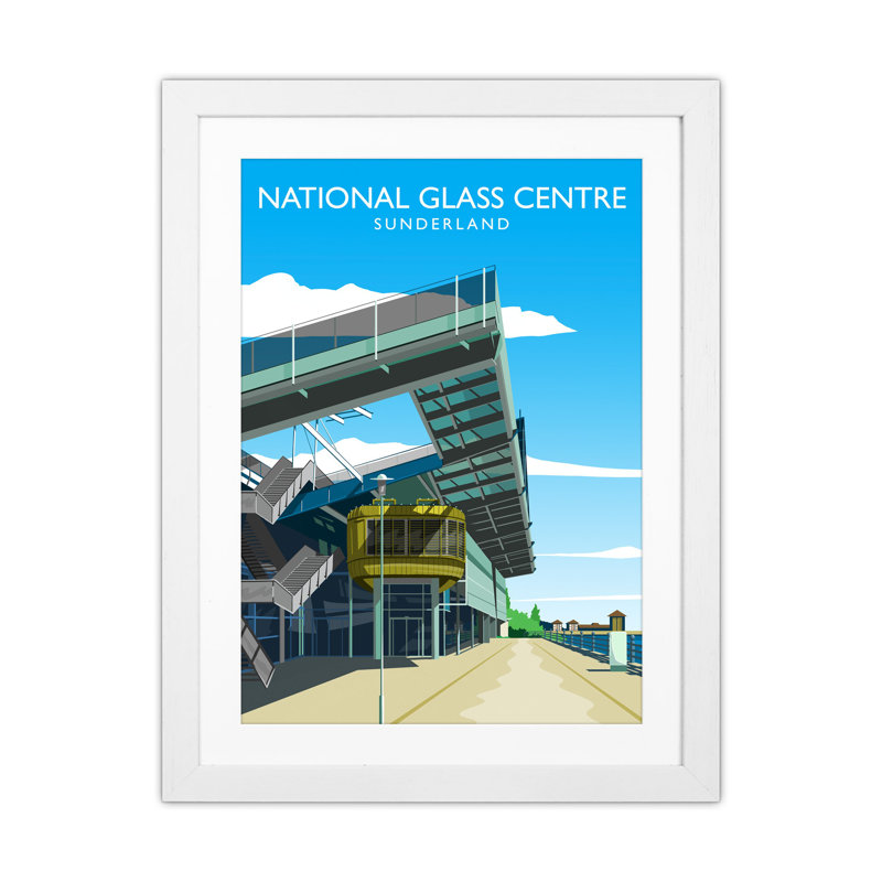 National Glass Centre Portrait by Richard O'Neill - Print, 53.5cm H x 43.5cm W x 3cm D, White Framed