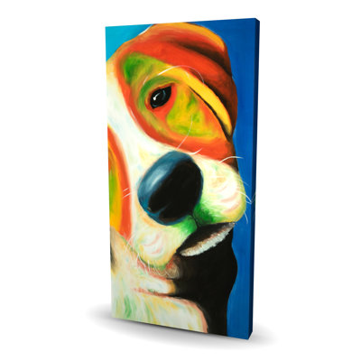 Colorful Beagle Dog Canvas - Classic Blue Pets Home Decor