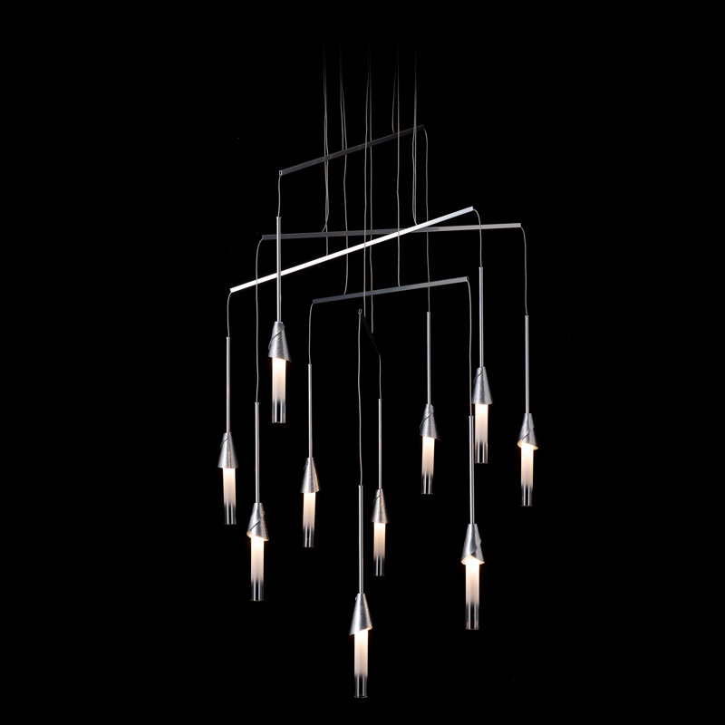 Lilium 10-Light Mobile Pendant, 70", Sterling