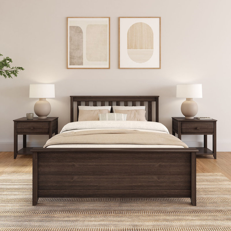  Rosenthal Solid Wood Slat Bed, Full/Double, Walnut