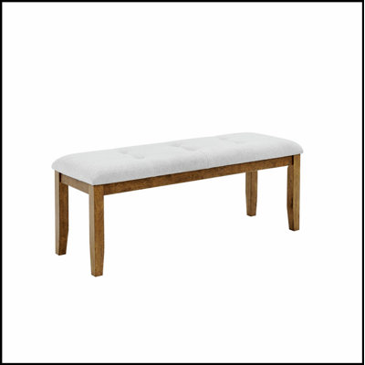 Dafne Walnut Oak Dining Bench With Tufted Fabric Seating, Perfect For Comfort And Style In Any Dining Setting