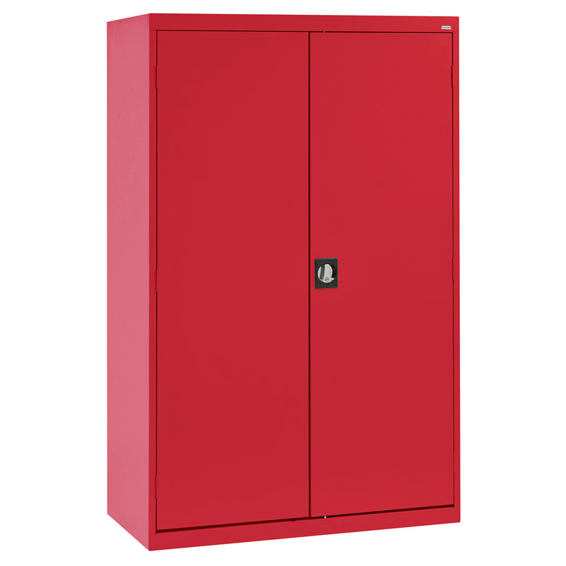 Steel Single Storage Cabinet ( H x W x D), 72" H x 46" W  x  24" D, Red