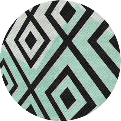 Laine tissée à la machine abstraite et polyester noir/blanc Tapis décoratif