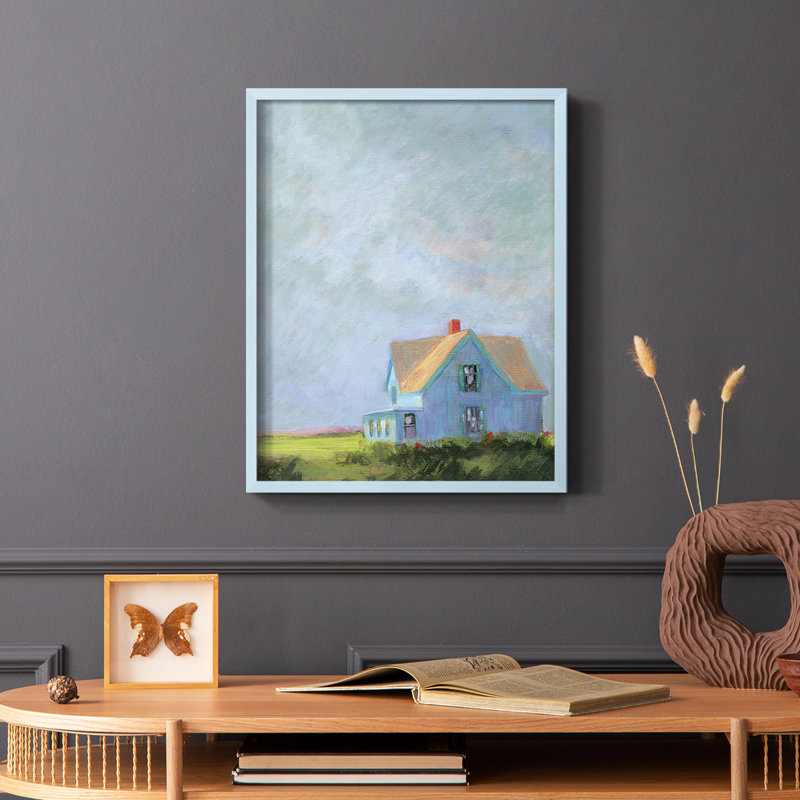 «Blue Cape», reproduction encadrée - bois massif, Bleu, H 10 po x l 8 po
