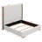 Tall Headboard Upholstered Bed With Vertical Striped And Wingback Design
