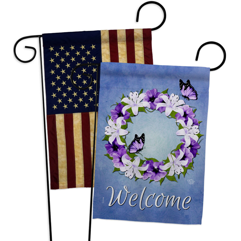 Drapeau de jardin à 2 faces en polyester / mélange de polyester 19 x 13 po
